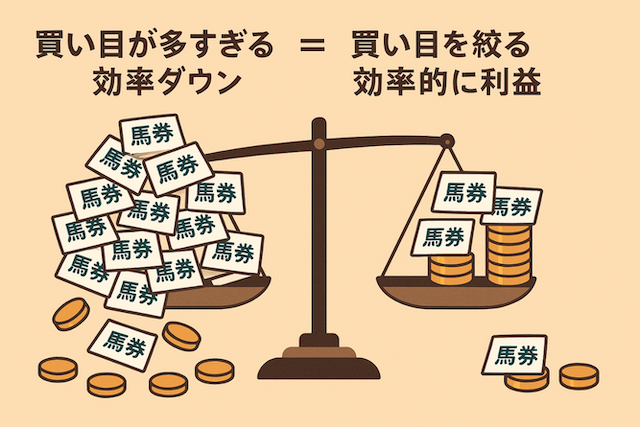 買い目点数が多すぎると資金効率が下がる