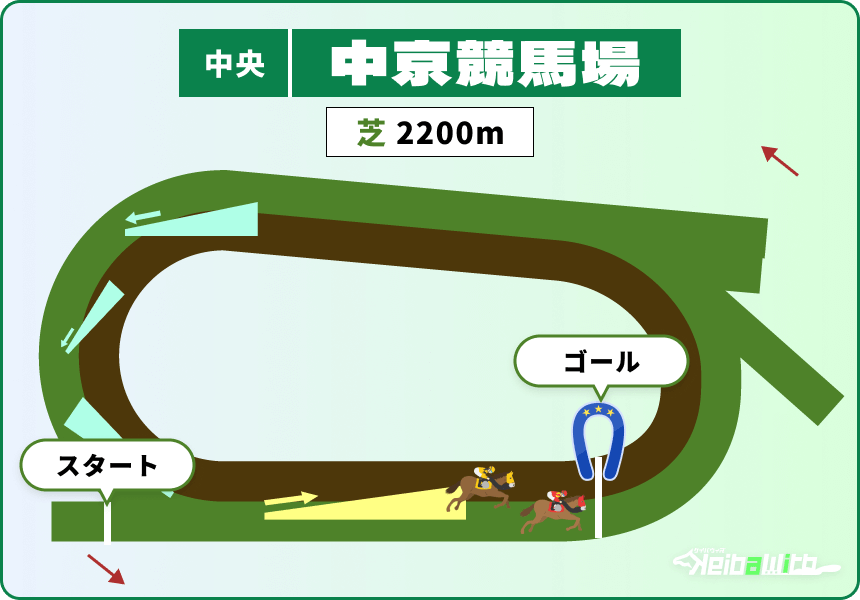 中京競馬場芝コース2200m画像