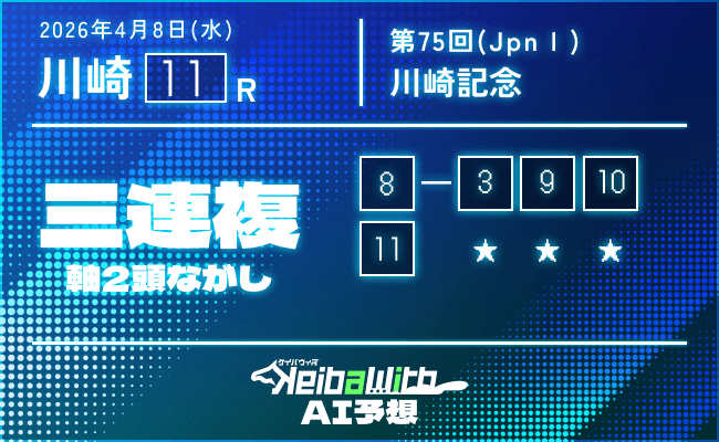 川崎記念2026:勝負馬券3連複2