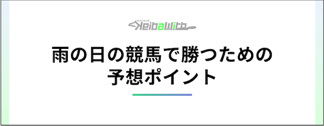 雨の日の予想ポイント